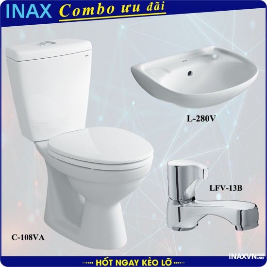 Combo khuyến mãi bồn cầu inax C-108VA + L-280V + LFV-13B - Thiết bị vệ sinh inax Combo khuyến mãi bồn cầu inax C-108VA + L-280V + LFV-13B - Thiết bị vệ sinh inax