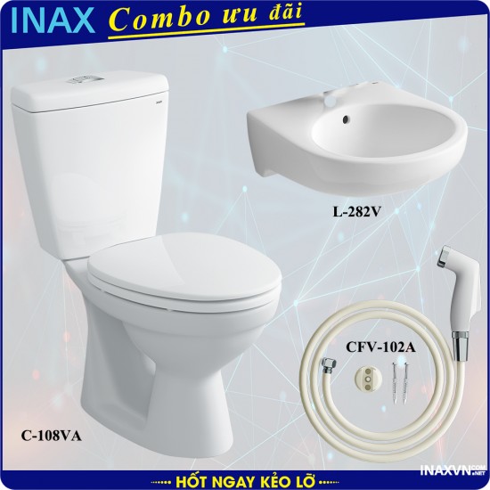 Combo bồn cầu inax C-108VA + L-282V + CFV-102A - Thiết bị vệ sinh inax Combo bồn cầu inax C-108VA + L-282V + CFV-102A - Thiết bị vệ sinh inax