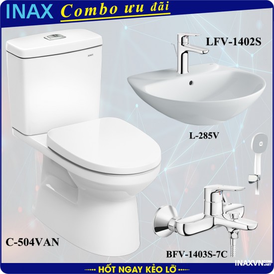 Combo bồn cầu inax C-504VAN + L-285V + LFV-1402S + BFV-1403S-7C - Thiết bị vệ sinh inax