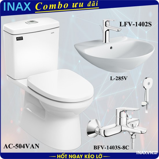 Combo bồn cầu inax AC-504VAN + L-285V + LFV-1402S + BFV-1403S-8c - Thiết bị vệ sinh inax