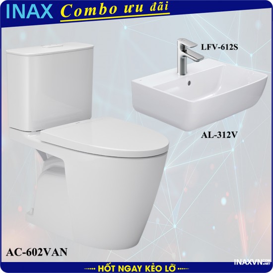 Combo khuyên mãi bồn cầu inax AC-602VN + AL-312V + LFV-612S - Thiết bị vệ sinh inax Combo khuyên mãi bồn cầu inax AC-602VN + AL-312V + LFV-612S - Thiết bị vệ sinh inax